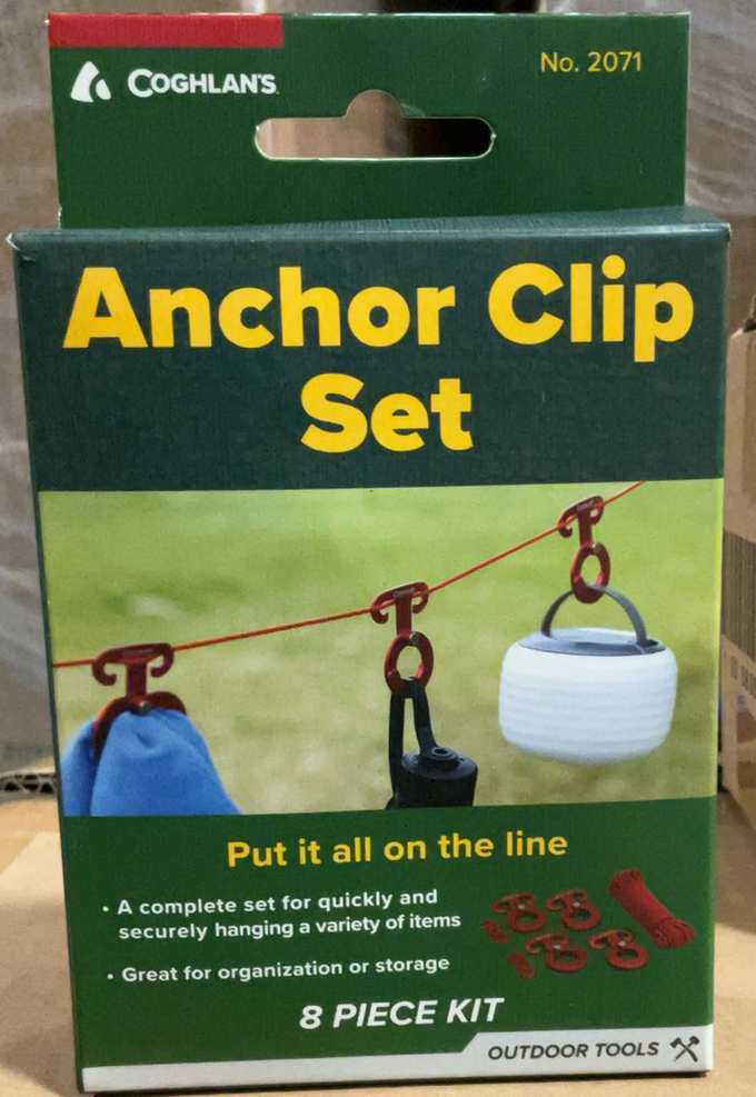 Coghlan's Red Anodized Aluminum Suspended Cord Line Anchor Clip Attachment Set