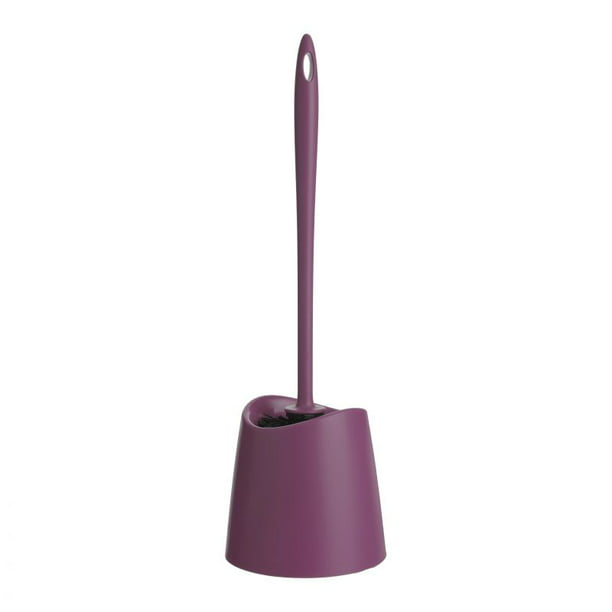 Superio Brand Modern Toilet Brush and Holder, Plastic, Color Options: Purple, Grey, Taupe and Black