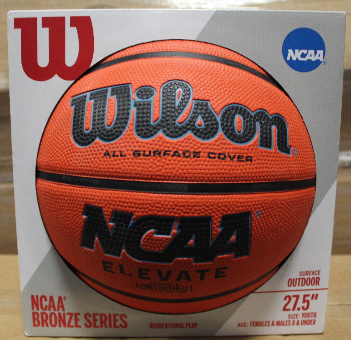 WILSON NCAA Elevate Basketball - Options: Orange Size 5 (27.5"), Green/Navy Size 6 (28.5") and Royal/Orange Size 5 (27.5")