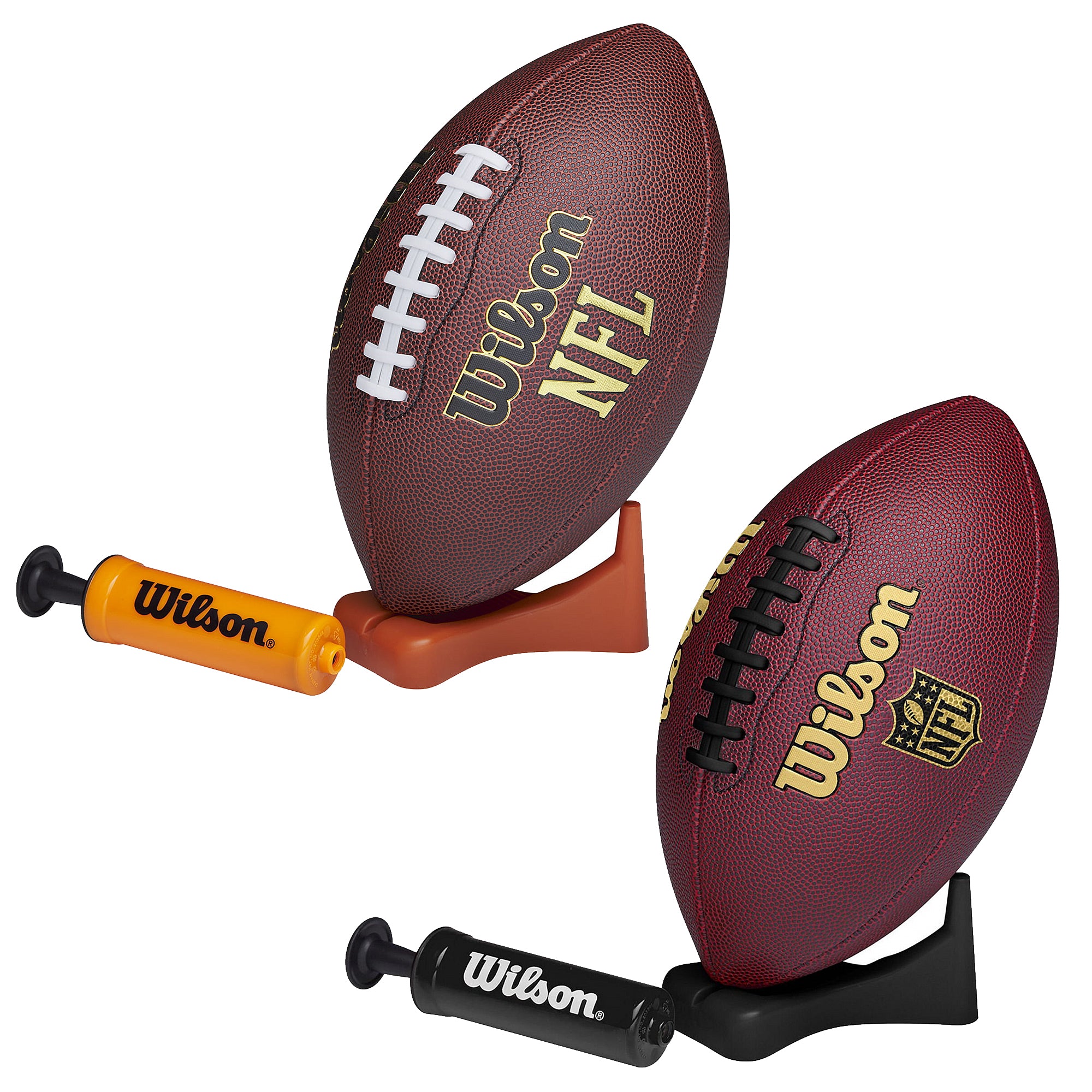 Wilson NFL Junior Tailgate Football with Pump and Tee, Options: Black tee and Brown tee