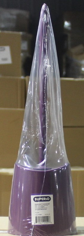 Superio Brand Modern Toilet Brush and Holder, Plastic, Color Options: Purple, Grey, Taupe and Black