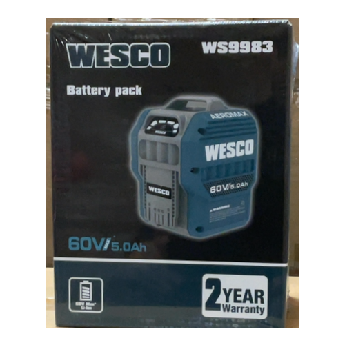 WESCO 60V 5.0Ah Li-ion Battery Pack, Intelligent Power Management, Shock-resistant Design, Li-ion Battery for WESCO 60V Battery-Powered Tools /WS9983