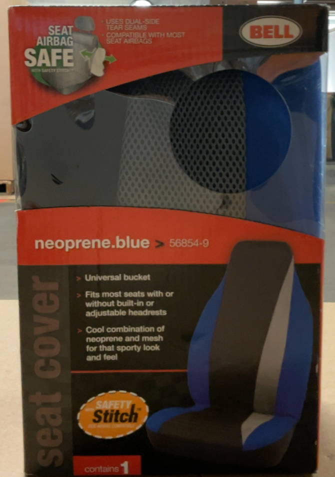 Bell Automotive 22-1-56854-9 Blue Neoprene Universal Bucket Seat Cover