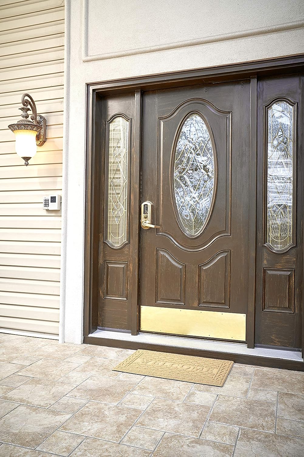 Superio Non-Slip Welcome Doormat for Entry, Indoor Outdoor, Heavy Duty, Waterproof, Easy Clean, Low-Profile Mat, Natural Lattice Coir, 18"x30", Natural