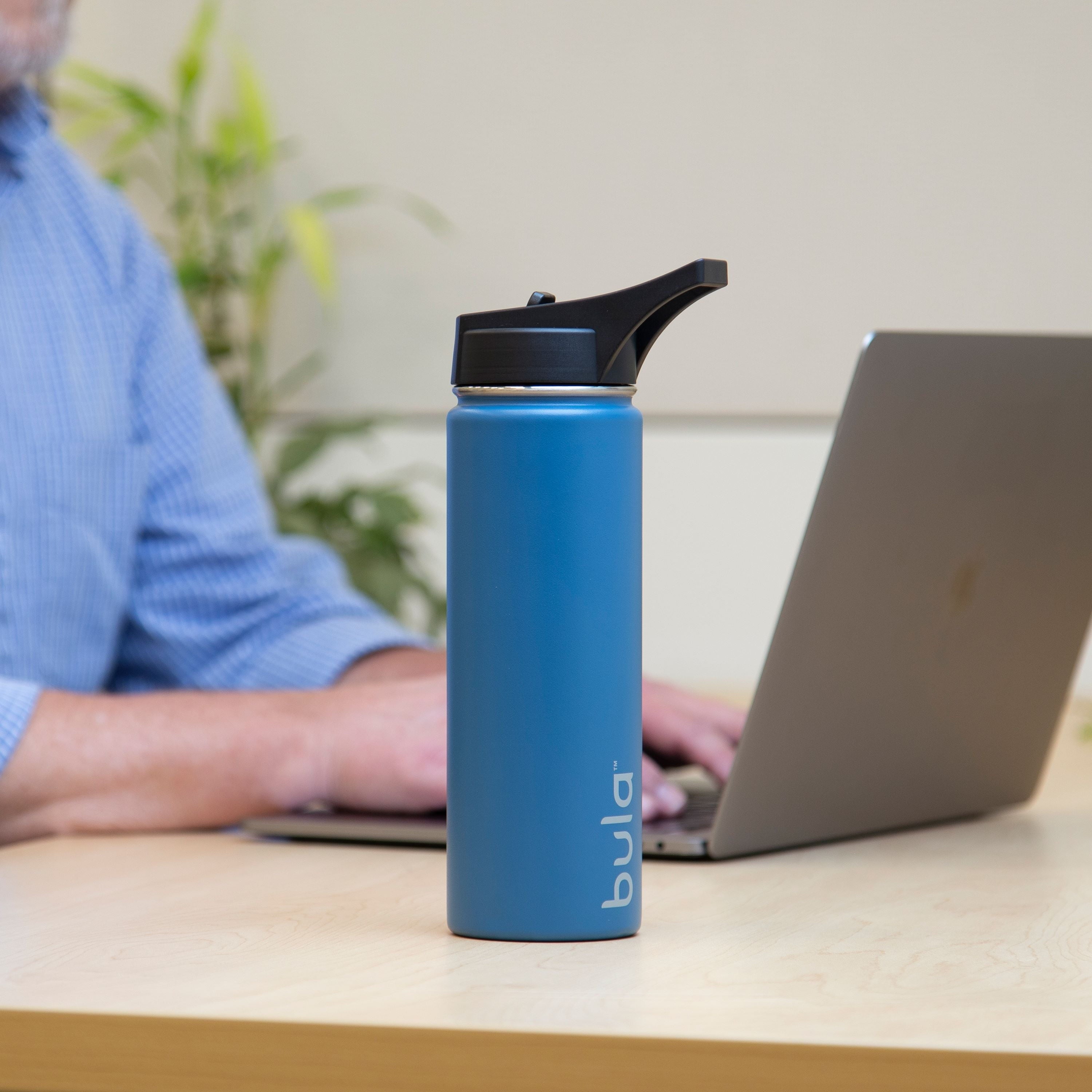 Bula 22oz Slim Sport w/ Pop Up Straw Double Wall Stainless Steel Hydration Bottle, Cold 24 Hours, (Midnight Blue, White, Black, Lavender Frog, Cotton Candy, Ice Blue, Mint, Orchid)