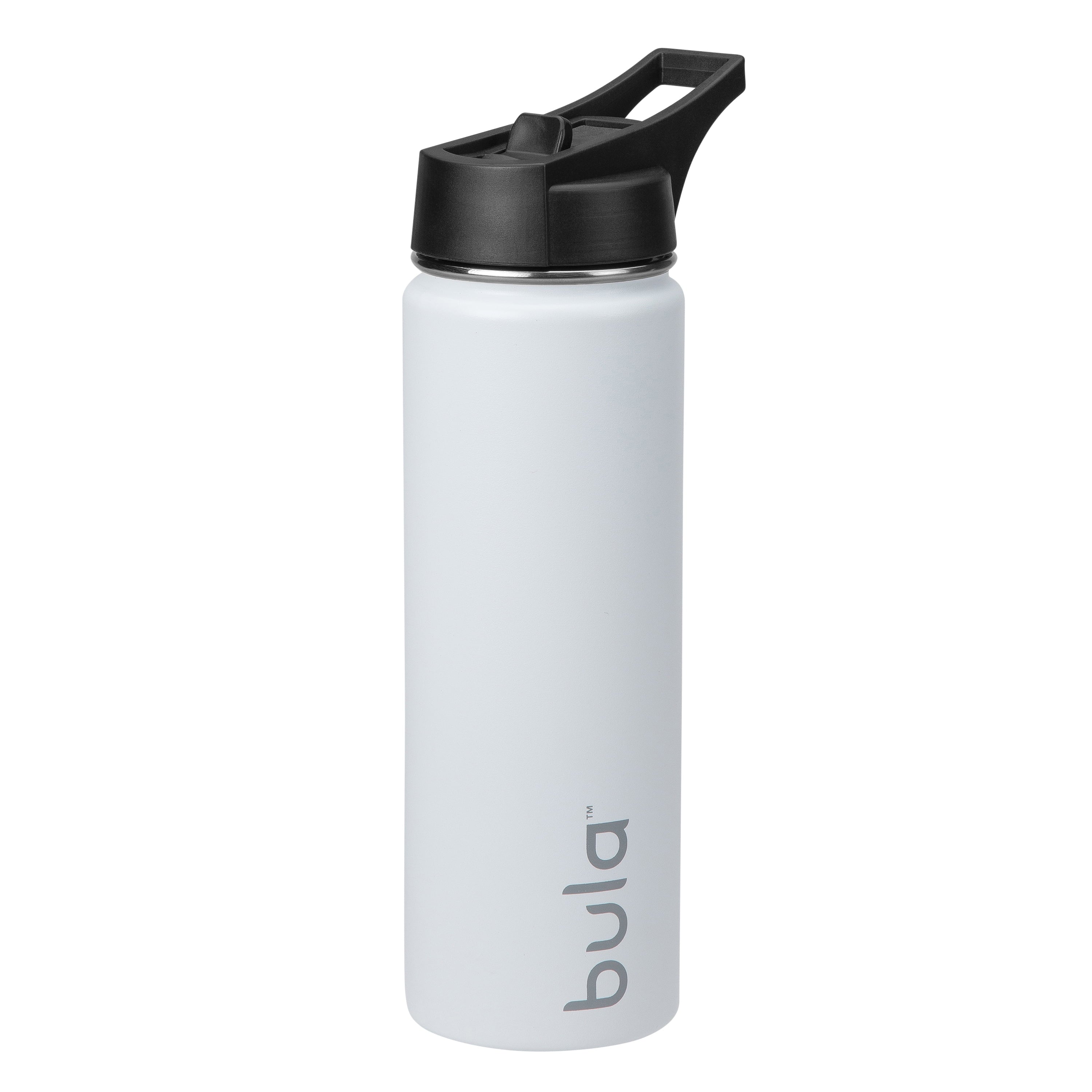 Bula 22oz Slim Sport w/ Pop Up Straw Double Wall Stainless Steel Hydration Bottle, Cold 24 Hours, (Midnight Blue, White, Black, Lavender Frog, Cotton Candy, Ice Blue, Mint, Orchid)