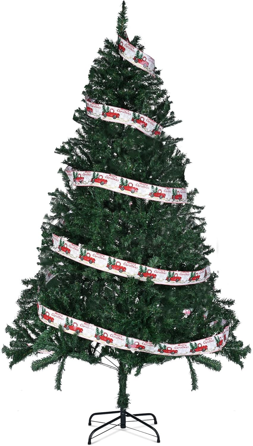 Yescom 6Ft Christmas Tree Artificial Pine Tree, Green Xmas Tree, Foldable Hinged, 670 Branch Tips for Party Holiday Office Home Decoration 2024