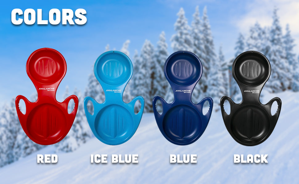 Torpedo Snow Sleds | Single Rider for Maximum Speed- Ice Blue, Black, Blue, or Red