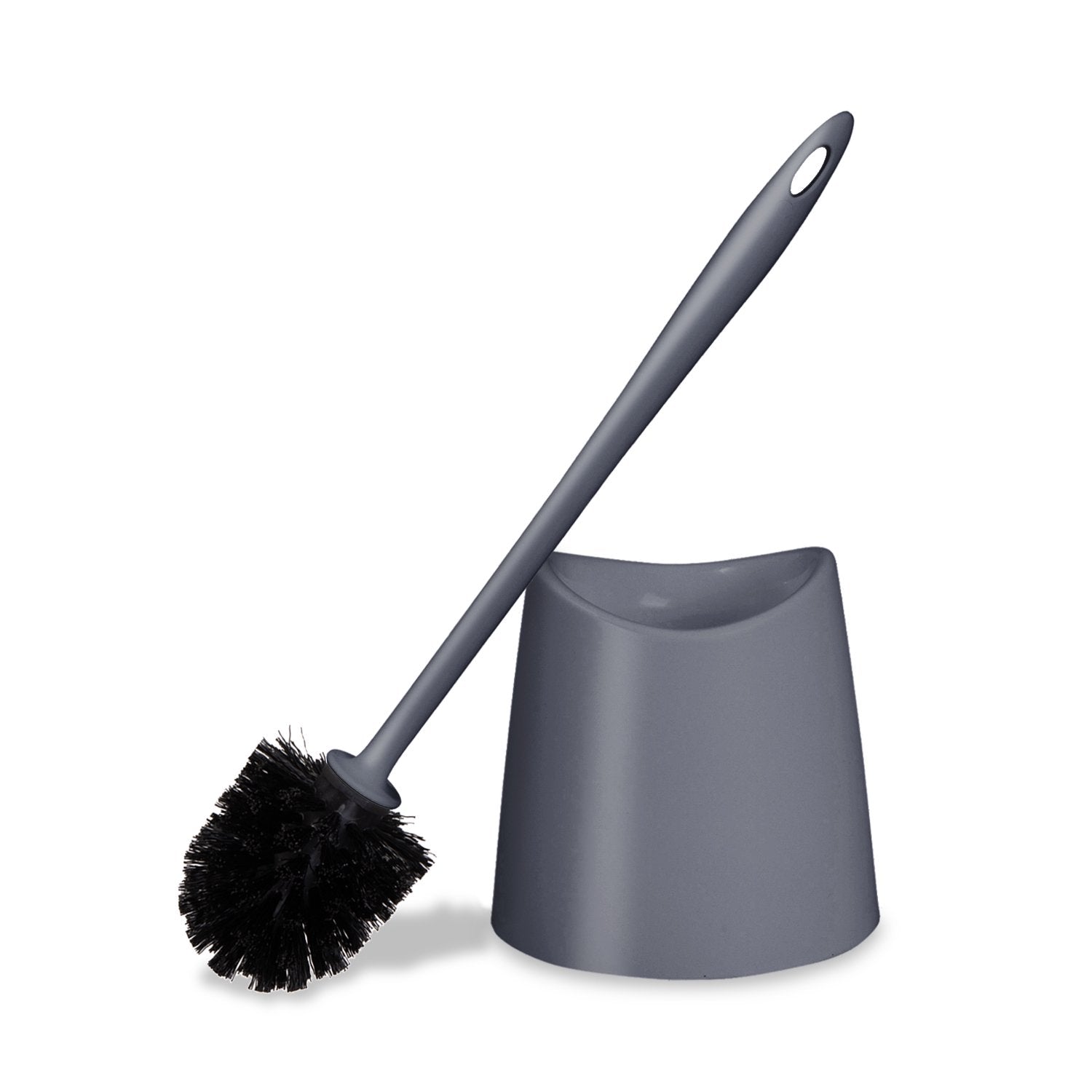 Superio Brand Modern Toilet Brush and Holder, Plastic, Color Options:  Purple, Grey, Taupe and Black