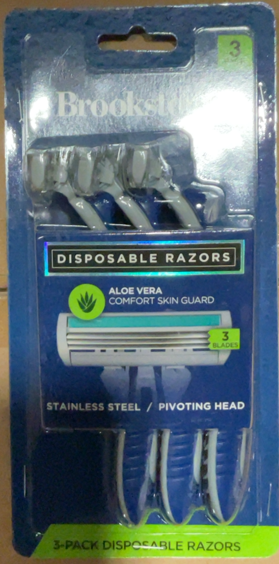 RAZORS 3PK DISPOSABLE 3 BLADE DESIGN, BLUE or GRAY