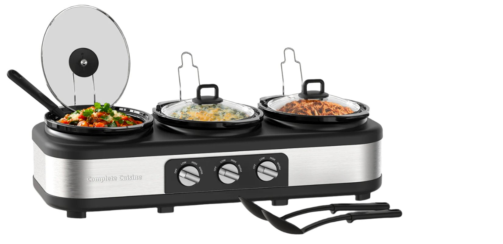 Triple 2.5 QT Slow Cooker & Buffet Server