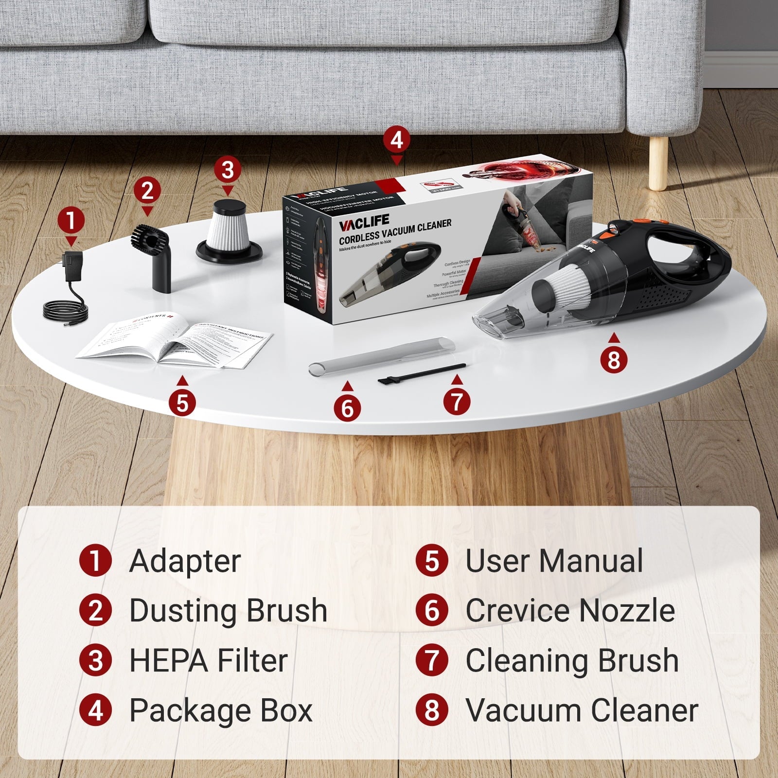 Handheld Vacuum, Car Vacuum Cleaner Cordless, Mini Portable Rechargeable Vacuum Cleaner with 2 Filters, Variety of Colors