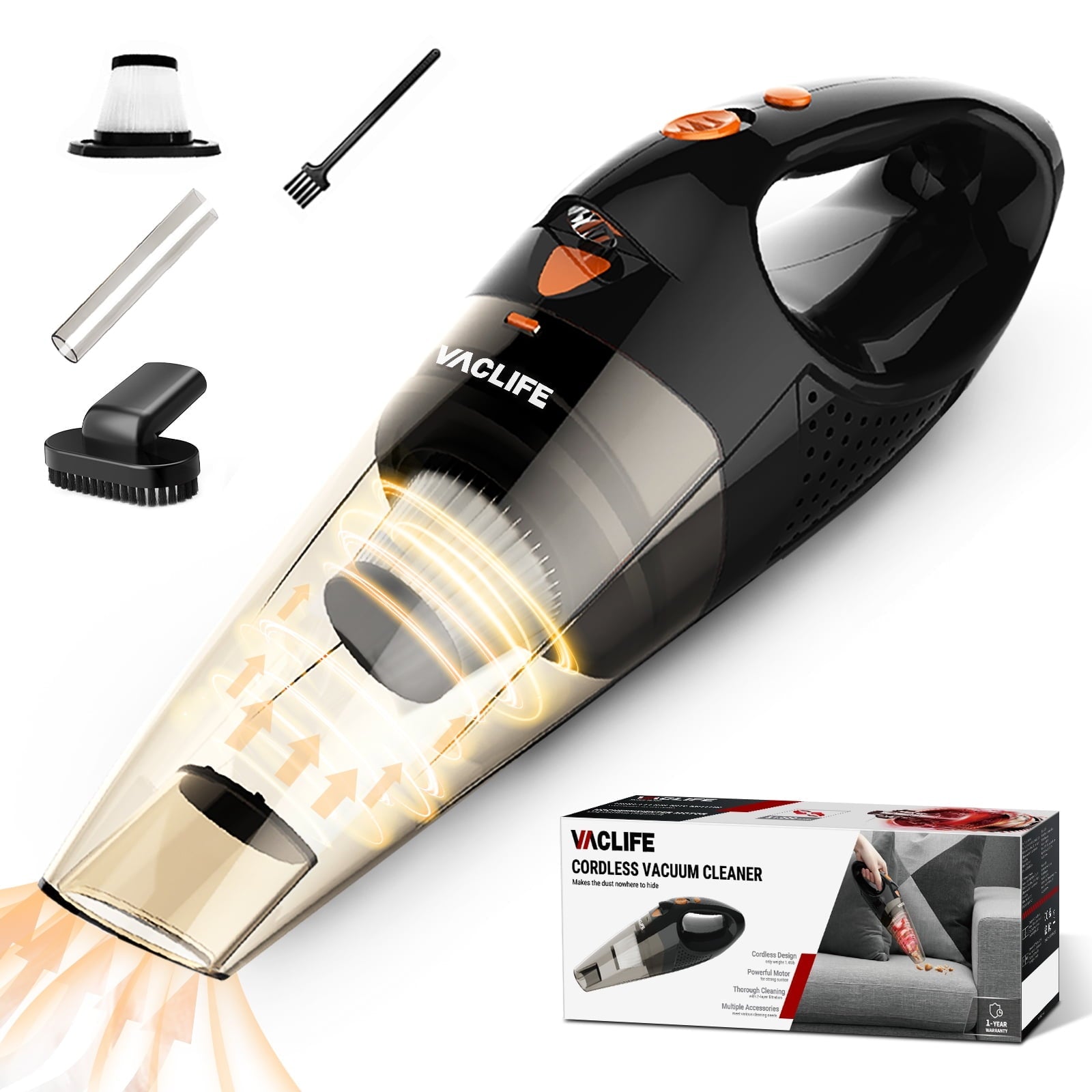 Handheld Vacuum, Car Vacuum Cleaner Cordless, Mini Portable Rechargeable Vacuum Cleaner with 2 Filters, Variety of Colors