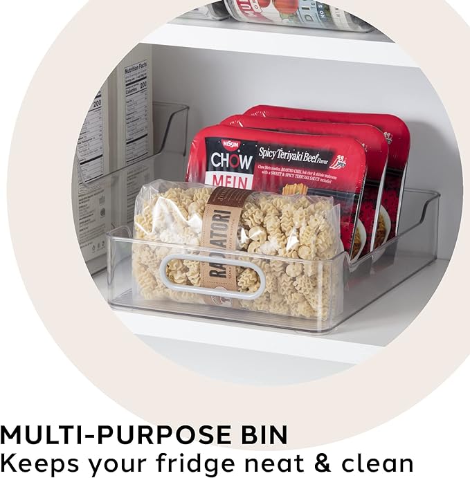 Multi-Use Organizer Bins | Pantry Organizer & Freezer Organizer Bins | Plastic Storage Containers | Bins for Home & Kitchen