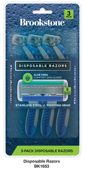 RAZORS 3PK DISPOSABLE 5 BLADE DESIGN