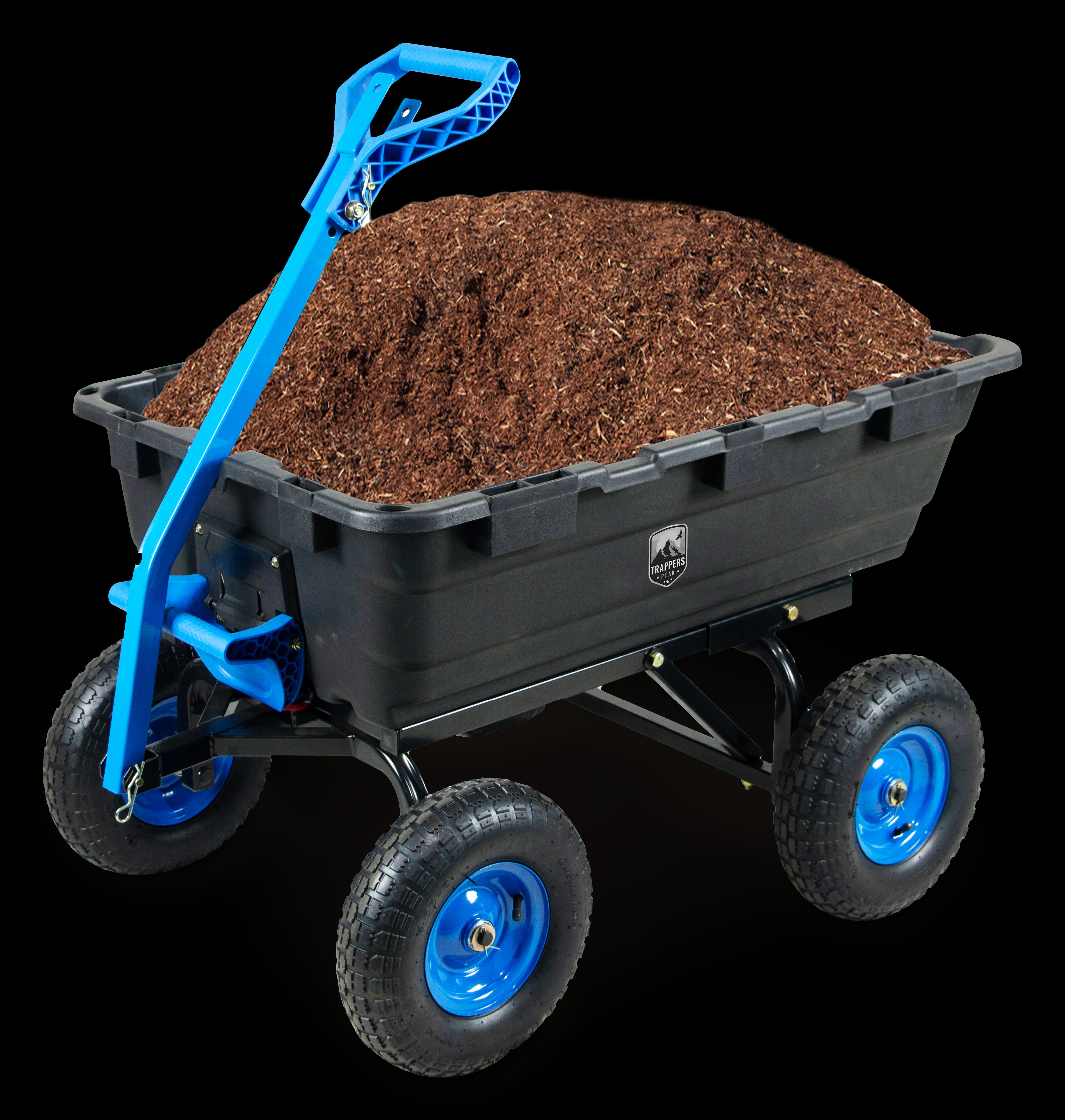 Heavy Duty Cart, Extra Large, 7 Cubic Feet, 1,100 lb load capacity, 13" Air Filled Wheels, and 42" x 23" Bed Size