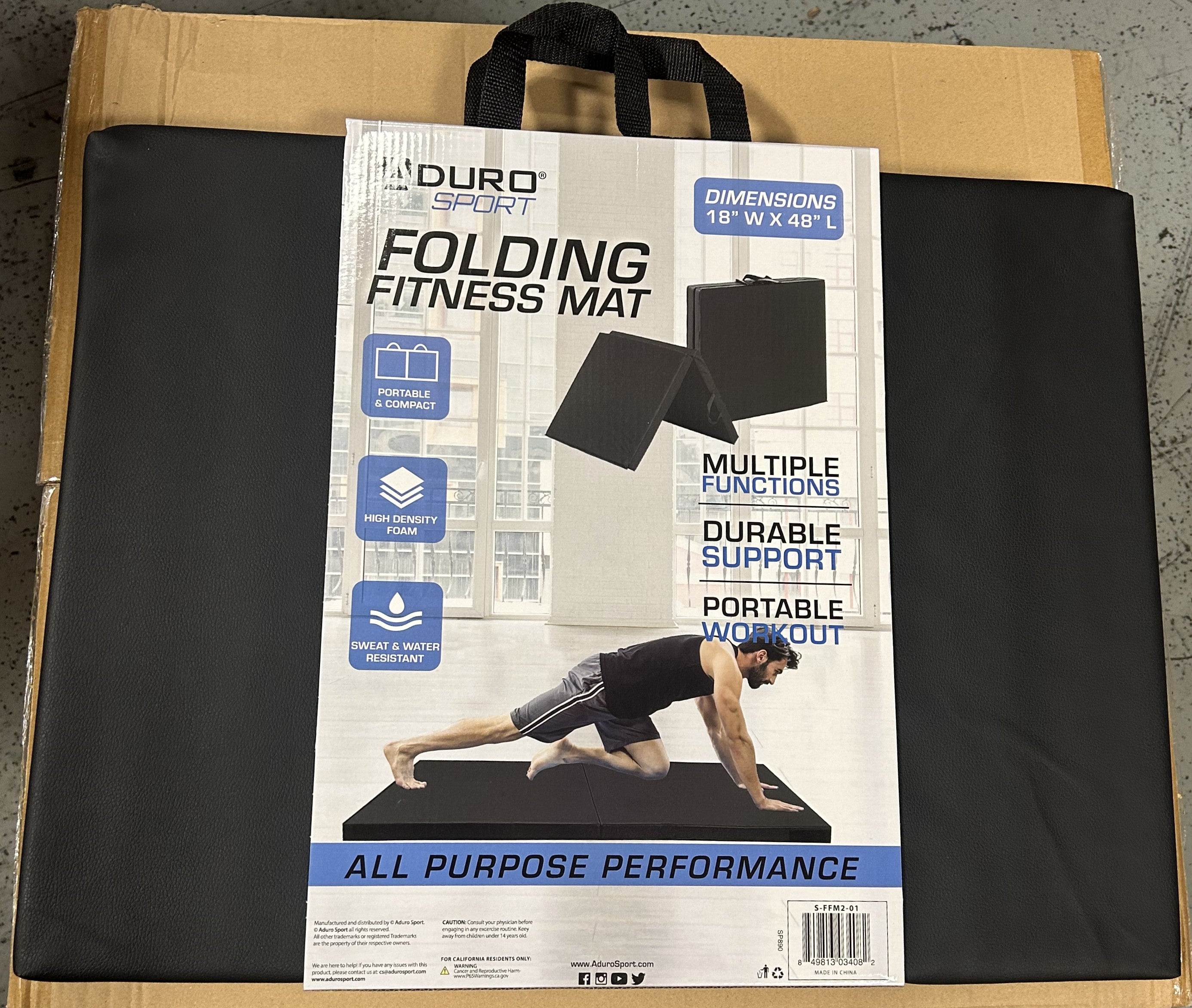 Aduro Sport Gymnastics Mat, 6''x2''x1.5 Thick Folding Mat Workout Exercise Tumbling Gym Mats for Home