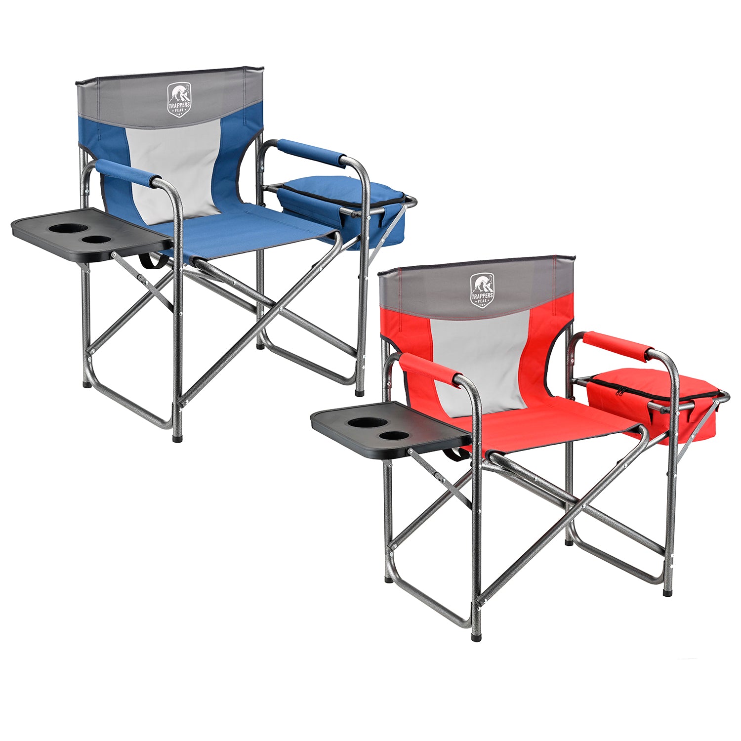Trapper's Peak Directors Chair w/ Cooler and Side Table (Assorted Blue and Red)  2 Red / 2 Blue assorted in the Master Case