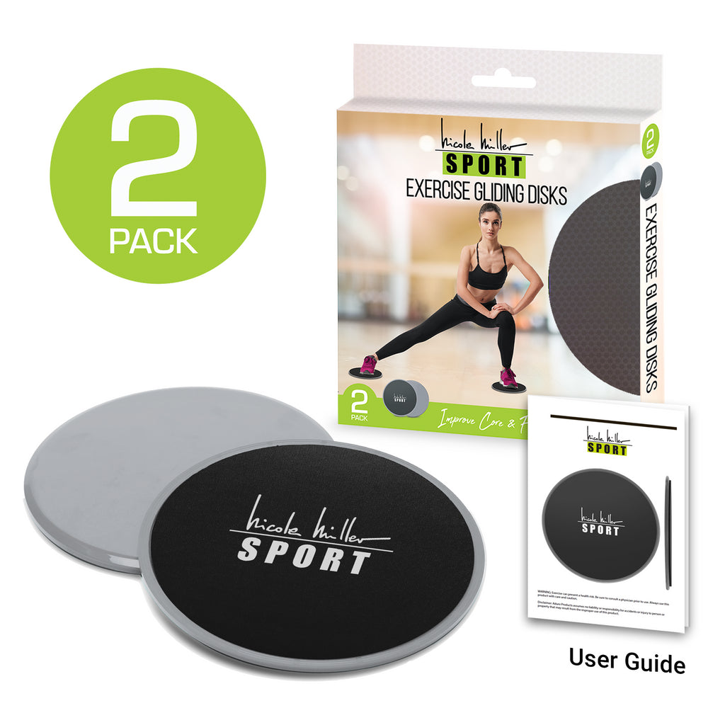 NICOLE MILLER SPORT EXERCISE GLIDING DISCS 2 PACK