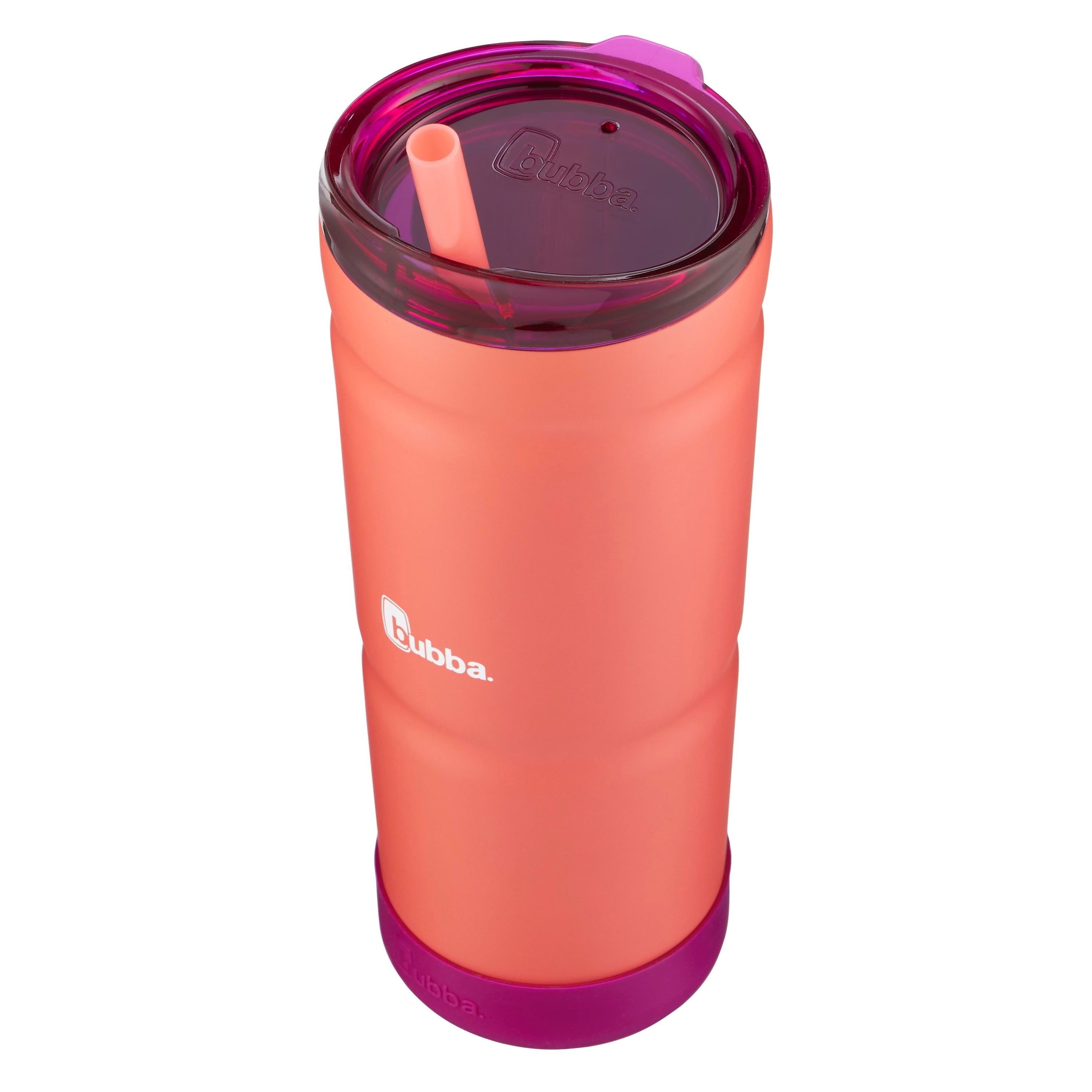 Bubba Envy S Stainless Steel Tumbler with Straw and Bumper Rubberized, 24 fl oz., (Electric Berry, Dragon Fruit, or Island Teal)