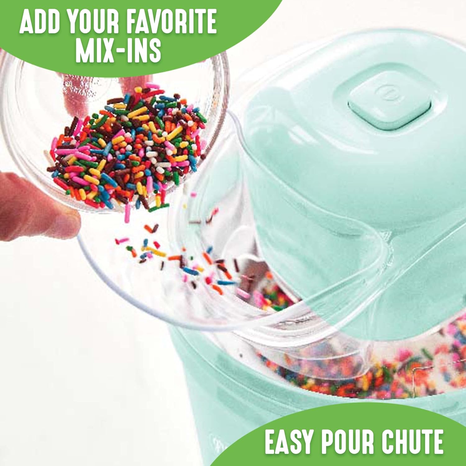 GreenLife Healthy Ceramic Nonstick 1.5QT Express Ice Cream Maker, Turquoise or Red