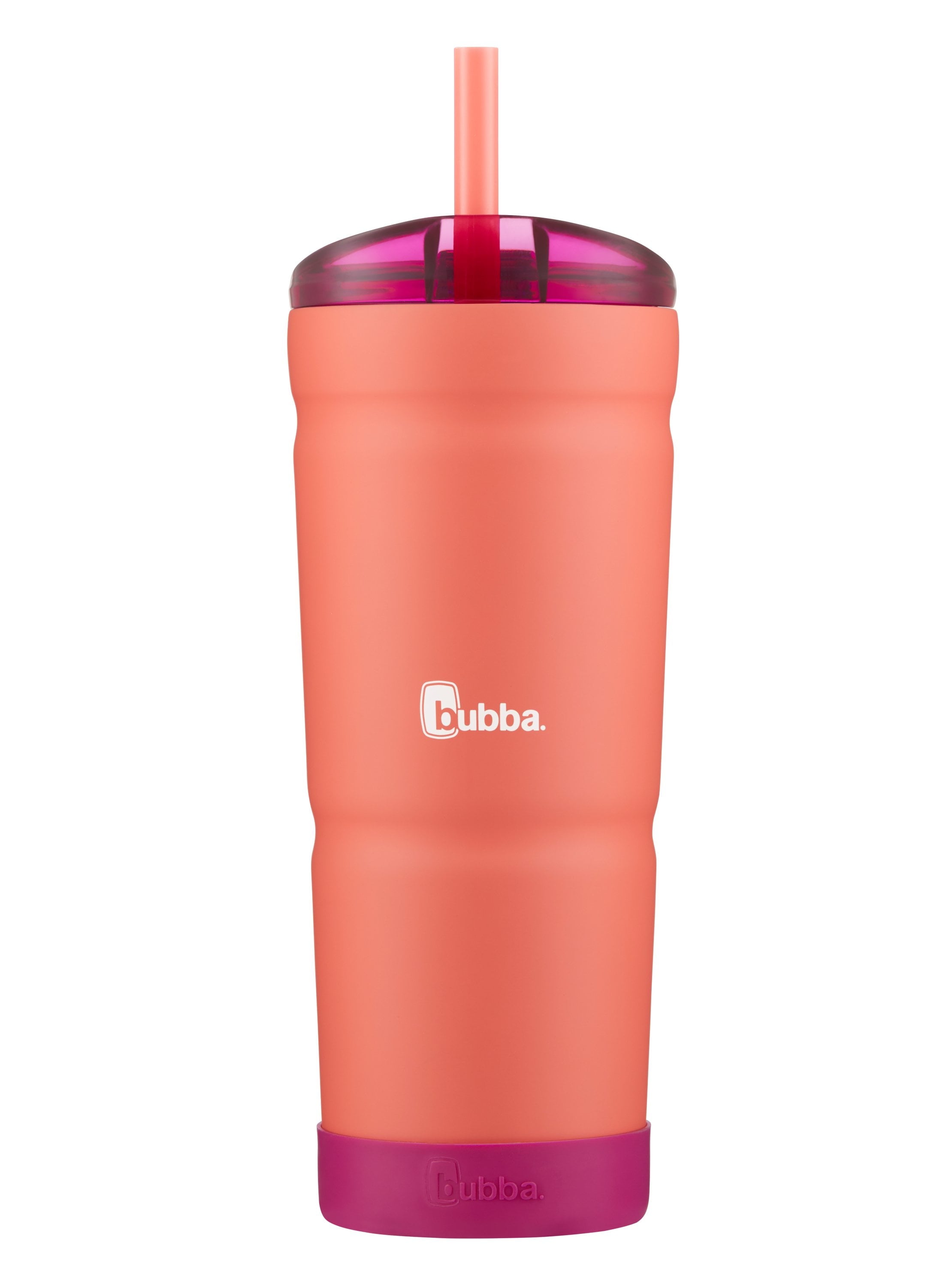 Bubba Envy S Stainless Steel Tumbler with Straw and Bumper Rubberized, 24 fl oz., (Electric Berry, Dragon Fruit, or Island Teal)