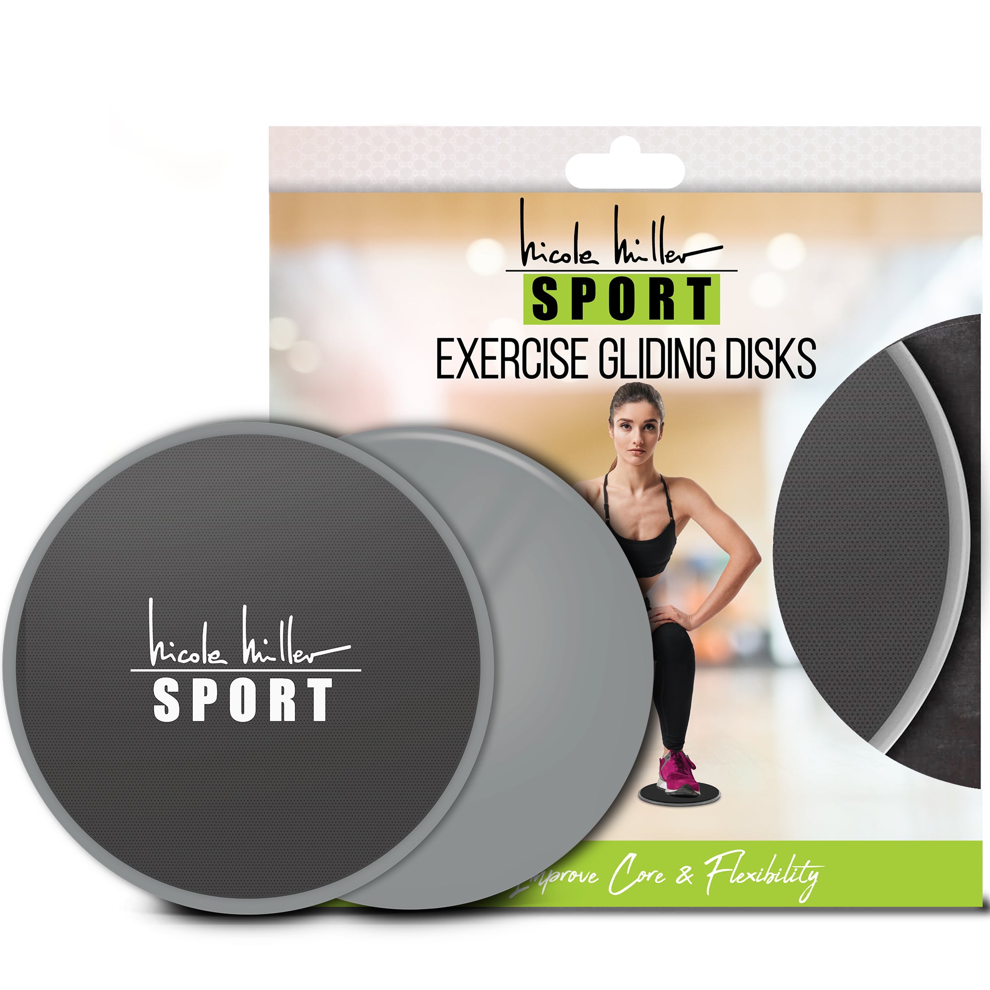 NICOLE MILLER SPORT EXERCISE GLIDING DISCS 2 PACK