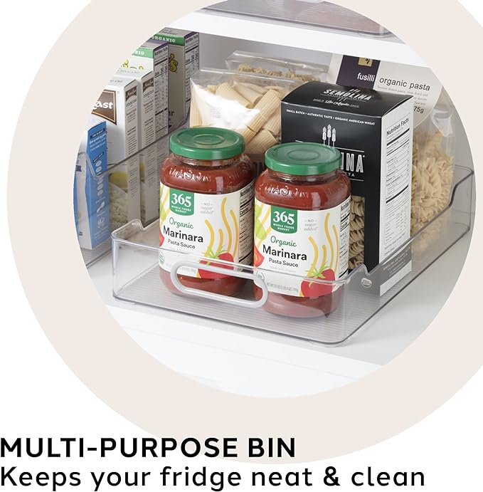 Multi-Use Organizer Bins | Pantry Organizer & Freezer Organizer Bins | Plastic Storage Containers | Bins for Home & Kitchen