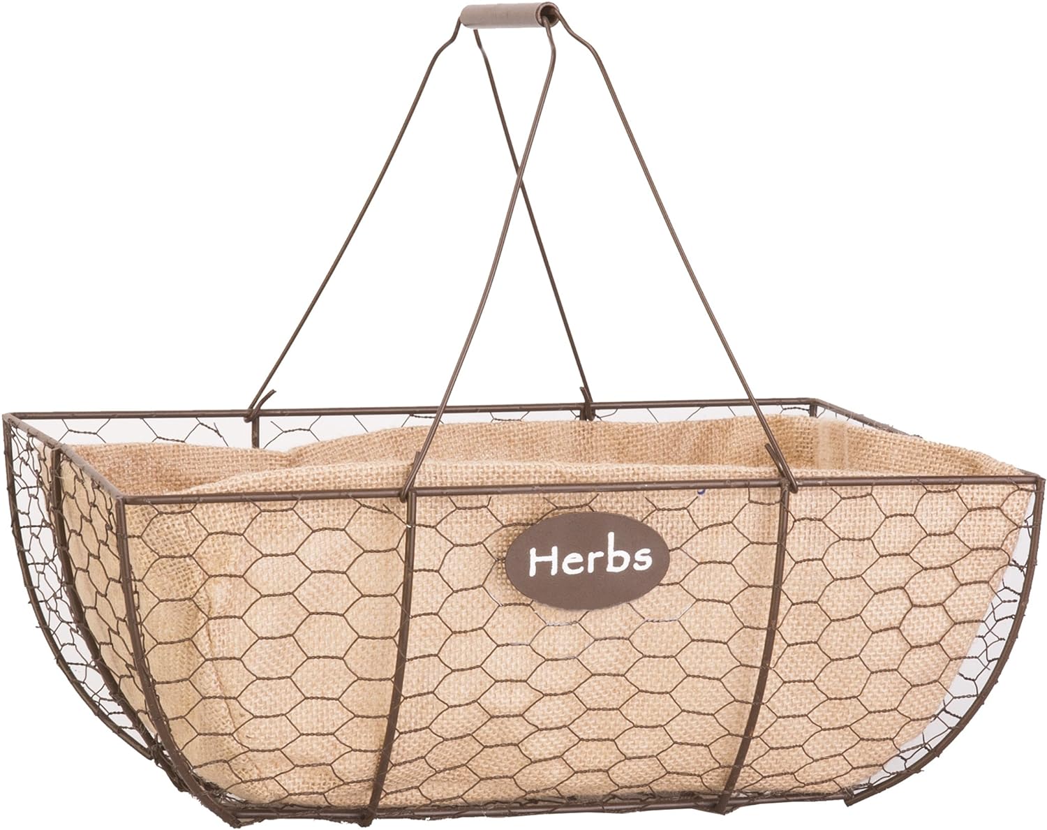 Rustic Herb Basket with Burlap Liner