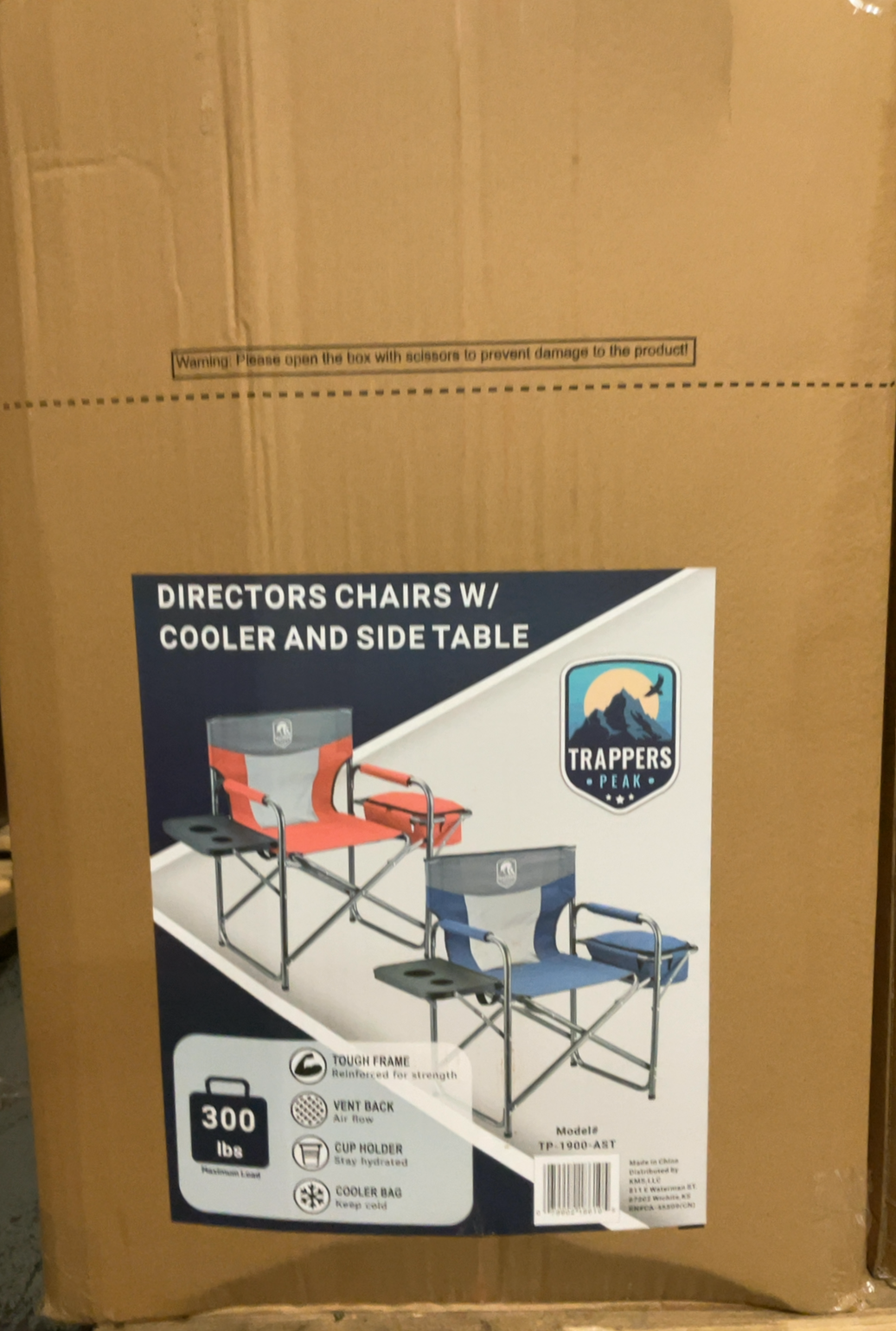 Trapper's Peak Directors Chair w/ Cooler and Side Table (Assorted Blue and Red)  2 Red / 2 Blue assorted in the Master Case