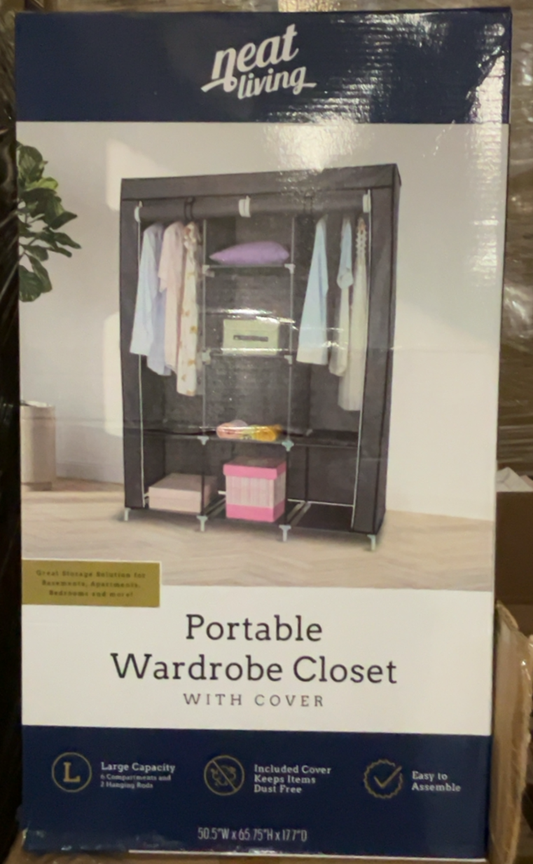 Portable Wardrobe Closet w/ Cover