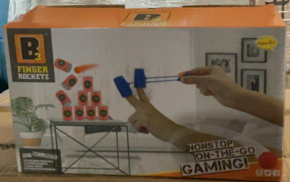 Finger Rocketz, Non Stop on The go Fun Game, Launching Competition Game Includes 2 Finger Creative Brainworks Sling rocketz, 12 Foam Balls, 10 Foam cans for Targets, 1 Carry Pouch