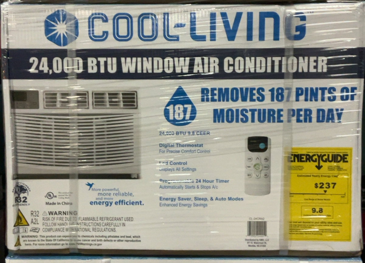 Cool-Living 24,000 Btu Window-Mounted Air Conditioner With Remote