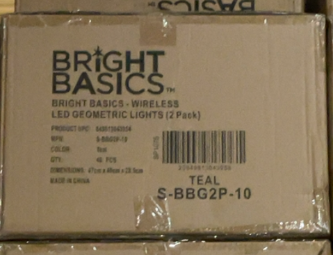 WIRELESS LED GEOMETRIC LIGHTS - 2 Pack (Teal)