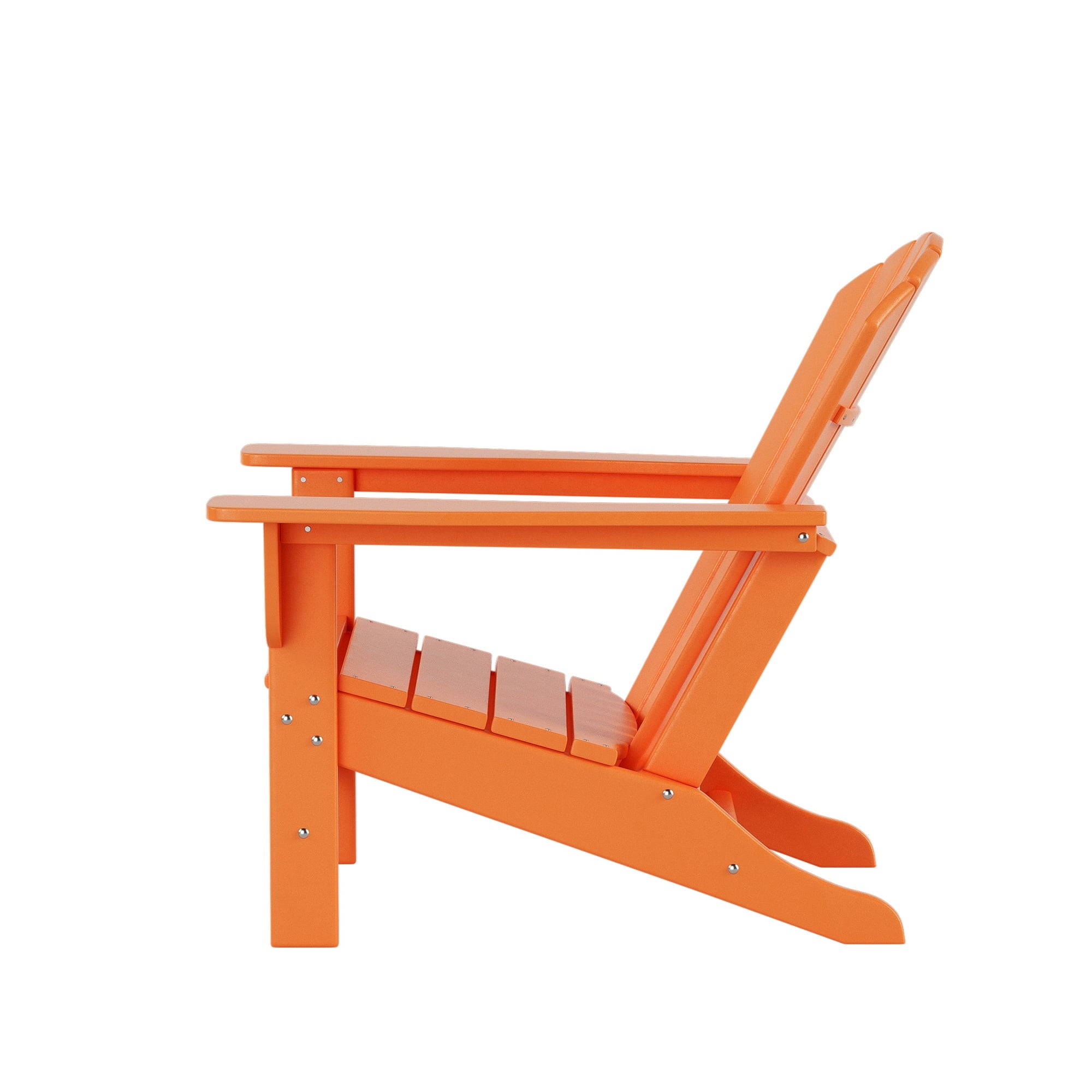 Outdoor Patio Fixed Adirondack Chair- Color Options: White, Orange, Brown