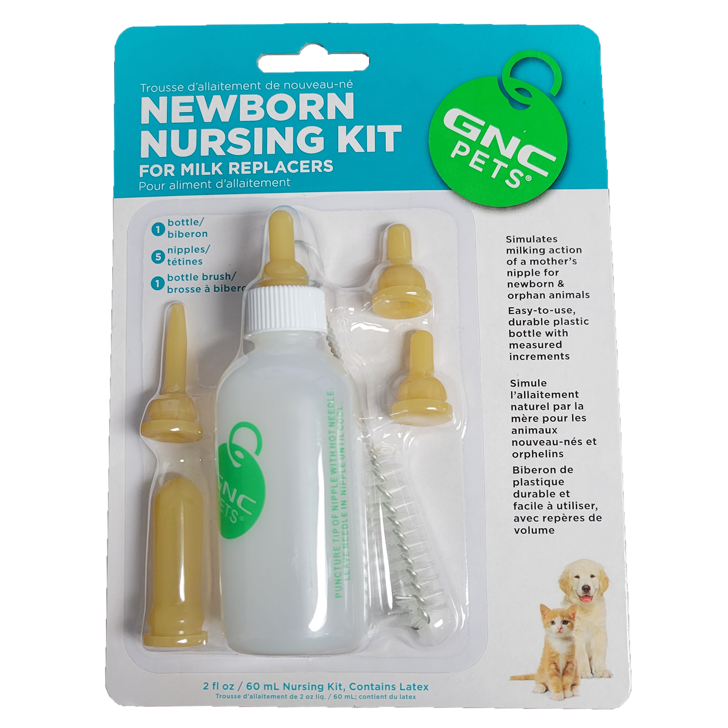 GNC Pets Newborn Nursing Kit for Puppy & Kitten Milk Replacers, FOB KS