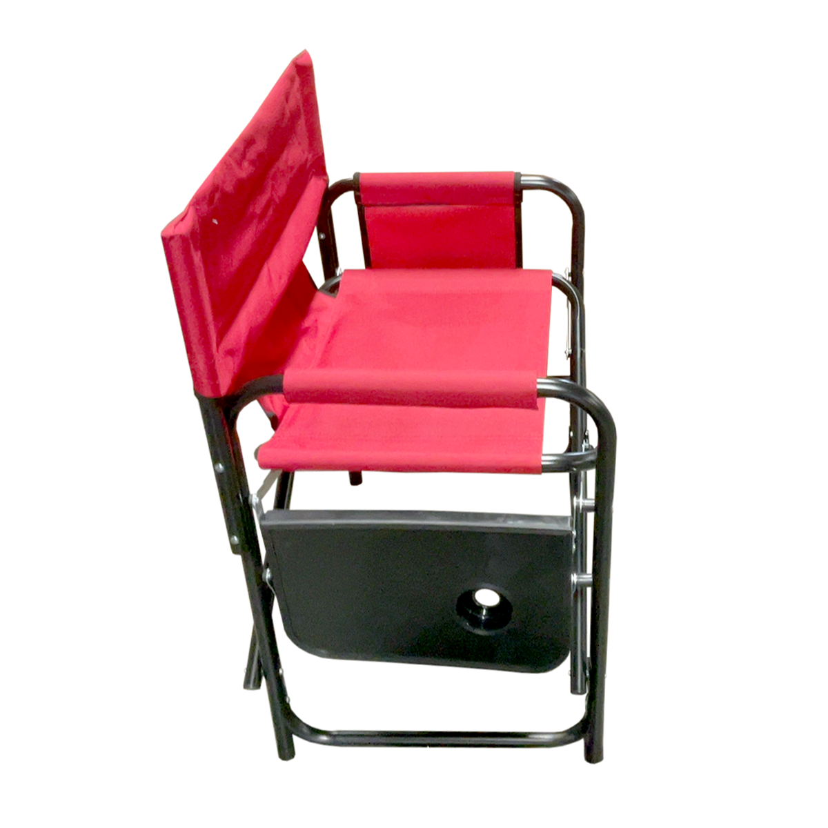 Trappers Peak Folding Directors Chair Outdoor Camping Chair with Side Table & Pockets, Red or Blue