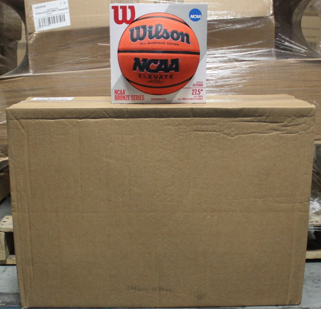 WILSON NCAA Elevate Basketball - Options: Orange Size 5 (27.5"), Green/Navy Size 6 (28.5") and Royal/Orange Size 5 (27.5")