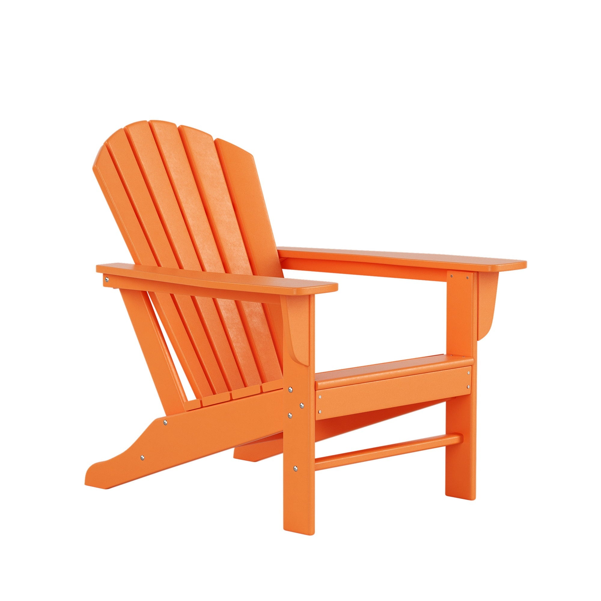 Outdoor Patio Fixed Adirondack Chair- Color Options: White, Orange, Brown