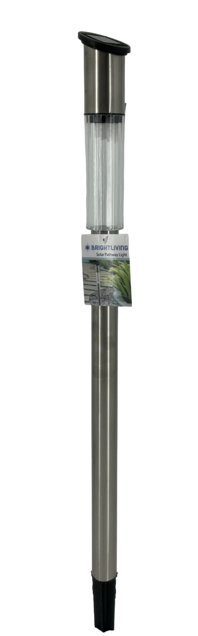 Solar LED Ground Spike Tall, Outdoor Path Lighting Weatherproof Path Solar Lamps, Stainless Steel, Cool White LED