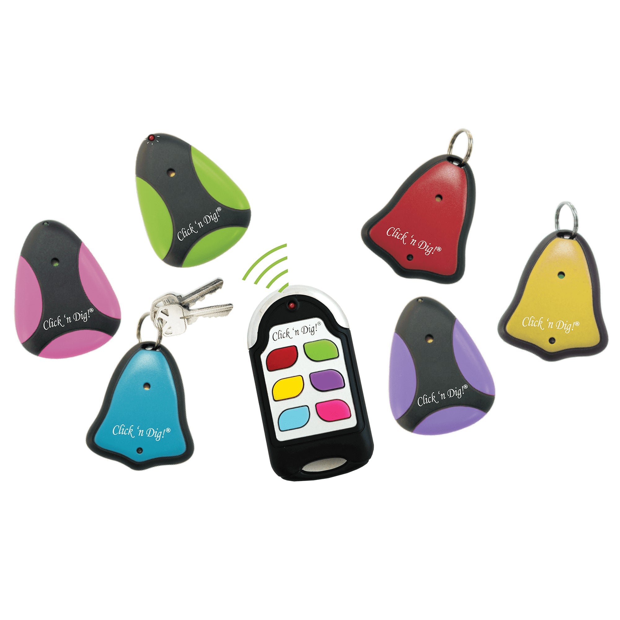 ClicknDig Click 'n Dig Radio Frequency Electronic Key Finder, 2, 4, or 6 Receivers
