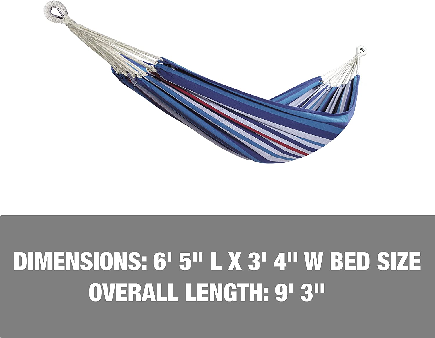 Bliss Hammocks 40" Wide Hammock in a Bag w/ Hand-Woven Rope Loops & Hanging Hardware