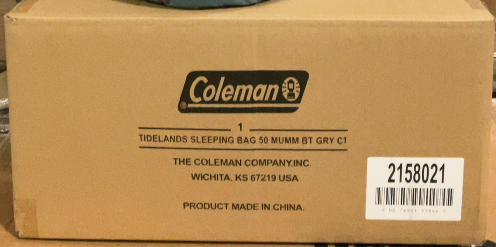 Coleman Tidelands 50 Degree Big & Tall Mummy Insulated Sleeping Bag, Gray