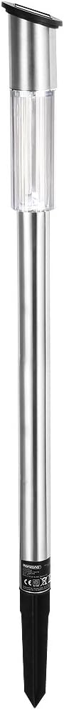 Solar LED Ground Spike Tall, Outdoor Path Lighting Weatherproof Path Solar Lamps, Stainless Steel, Cool White LED