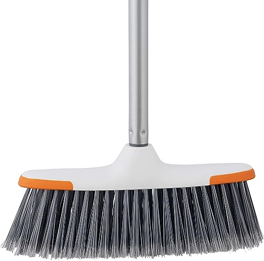 Superio Brand Lightweight Grey Essential Household Broom with Metal Handle