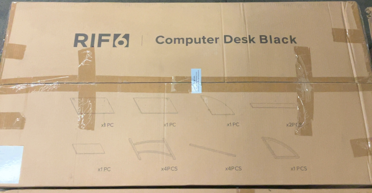 RIF6 L Shaped Modern Computer Home Office Desk w/ Keyboard Tray, Black