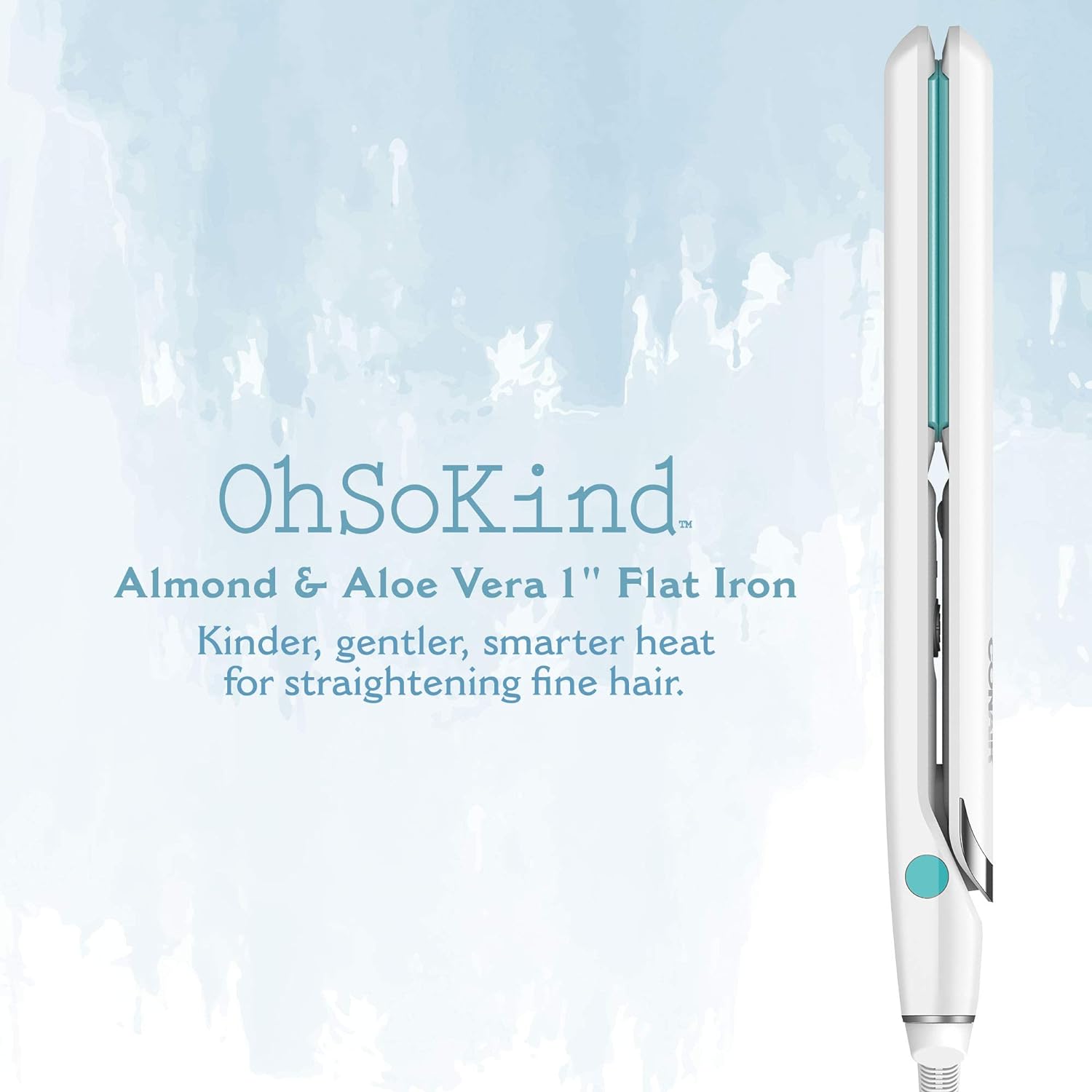 CONAIR - OhSoKind For Fine Hair Flat Iron; 1-inch Almond & Aloe Vera Flat Iron