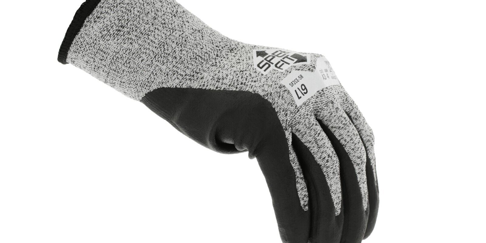 Mechanix Wear Nitrile coated Cut-resistant gloves, Grey, 8.19 inch long, 13 Ga thick, HPPE/Nylon, 12 Pair in a pack (SM, MD, L, XL, XXL)