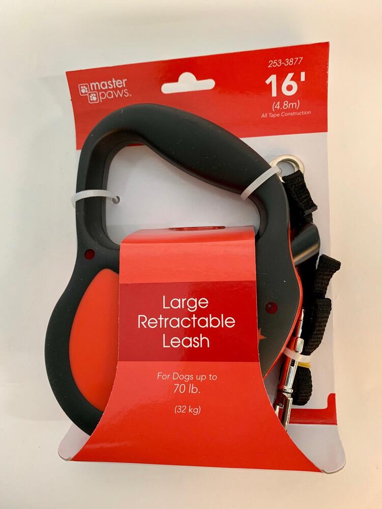 Master Paws Retractable Dog Leash, Choose Options: 8' Extra Small, 13' Small, or 16' Large