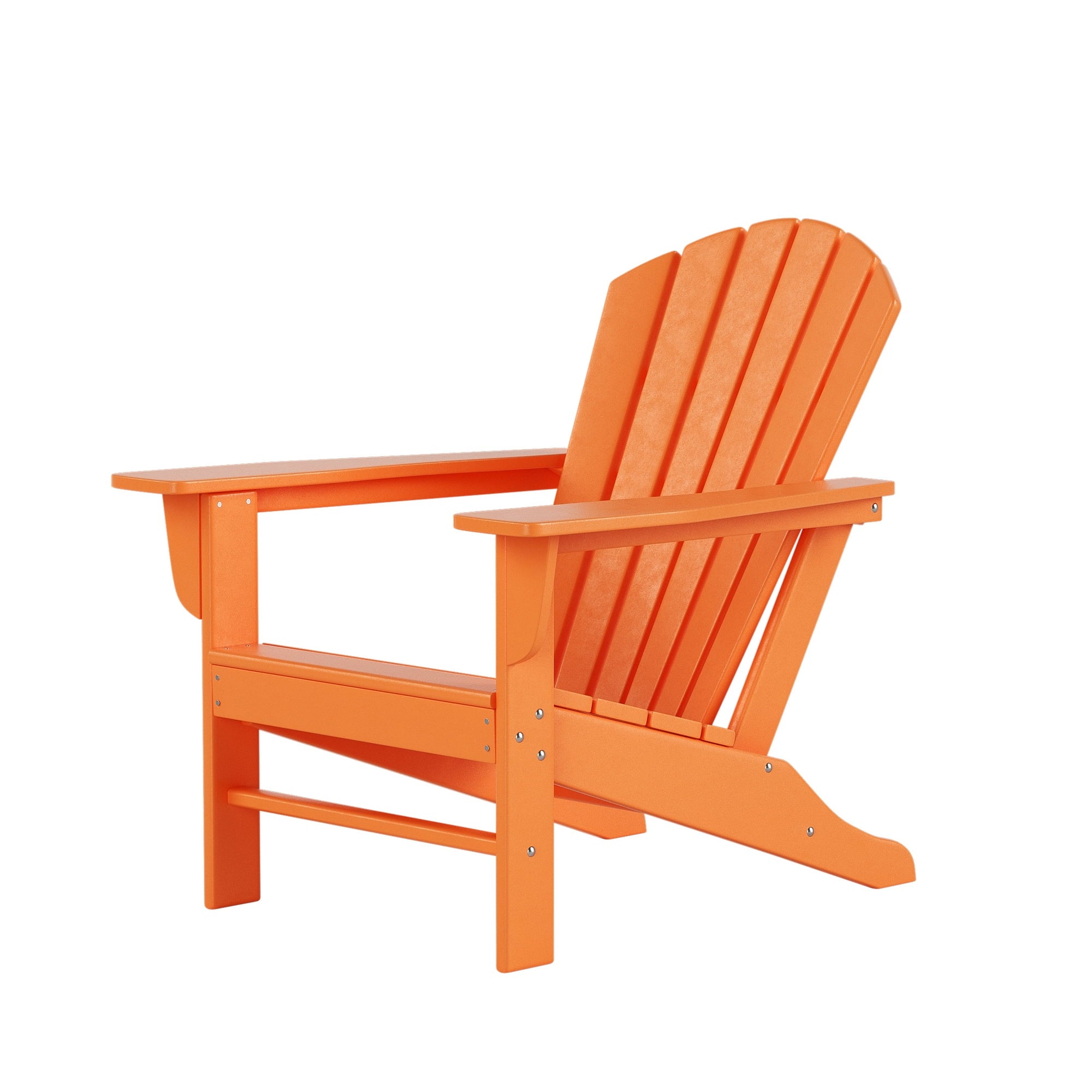 Outdoor Patio Fixed Adirondack Chair- Color Options: White, Orange, Brown